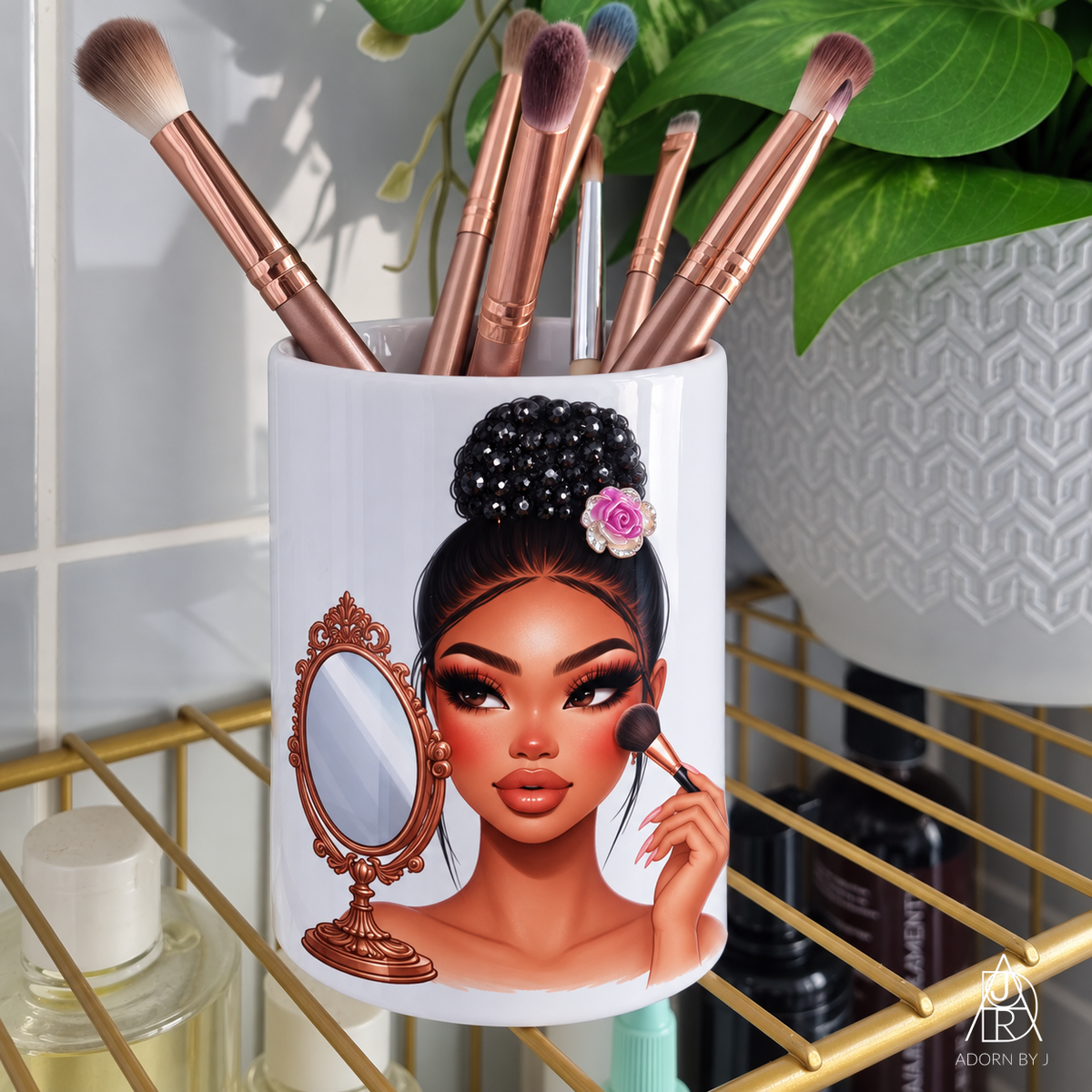 Hair Bun Makeup Holder
