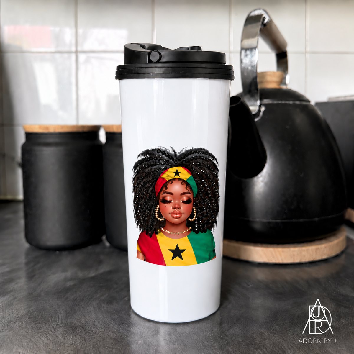 Taza de café con bandera de país