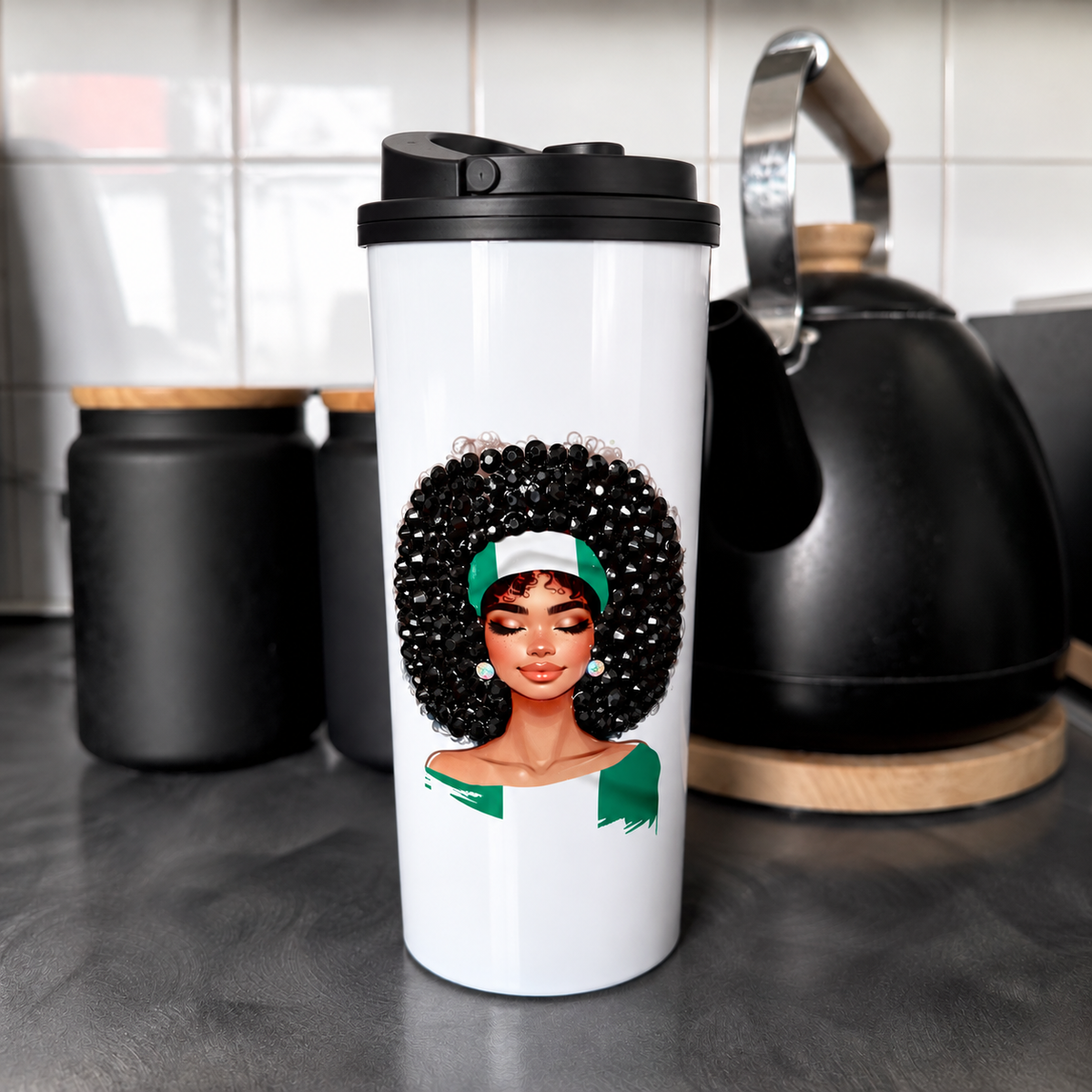 Taza de café con bandera de país